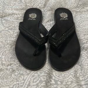 Yellow Box Black Sandals